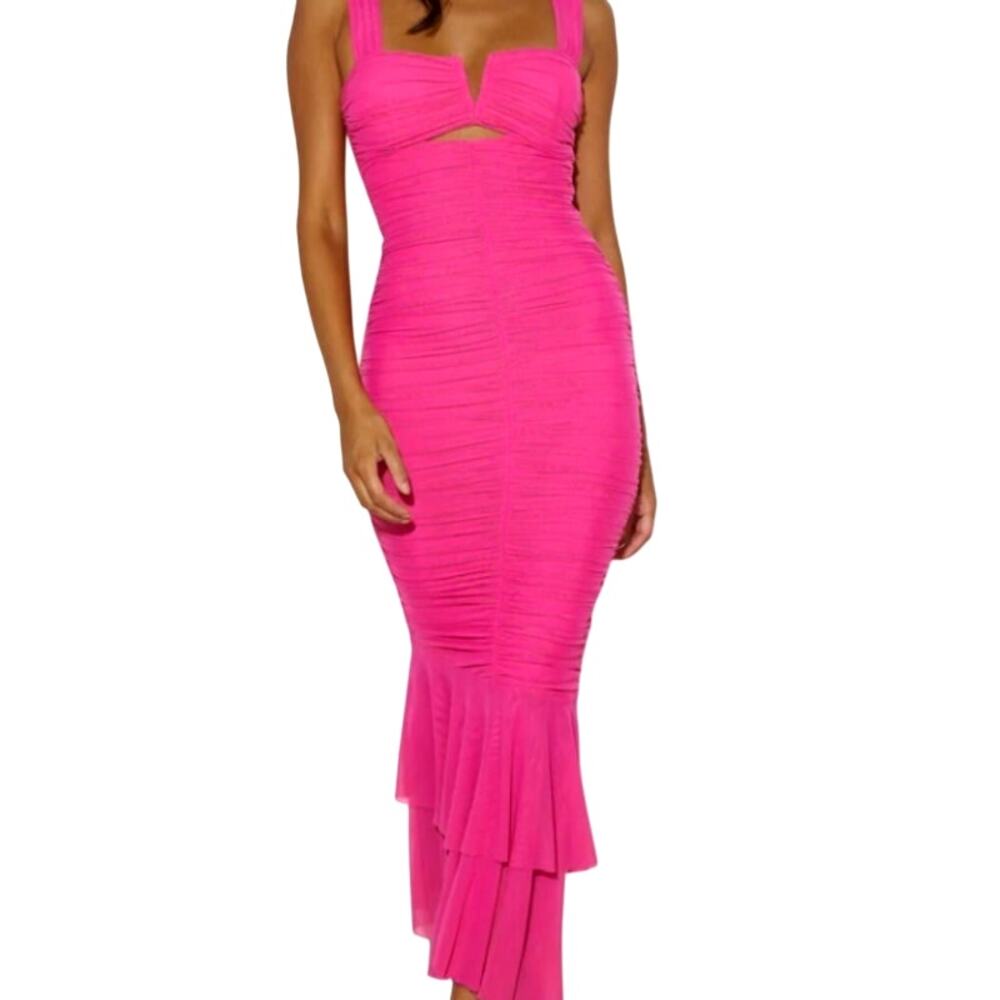 Hello Molly Kody Maxi Dress Hot Pink Size M